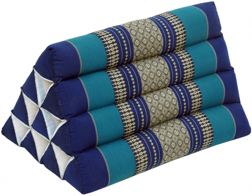 Triangle Thai cushion, Triangle cushion, Kapok - blue - 30x30x50 cm 
