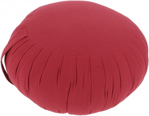 Round monochrome meditation cushion Yoga cushion, seat cushion, floor cushion, decorative cushion - burgundy - 20x35x35 cm Ø35 cm