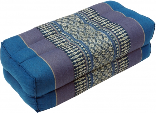 Meditation cushion, block cushion, square yoga support cushion, Thai neck support with kapok - turquoise - 10x20x30 cm 