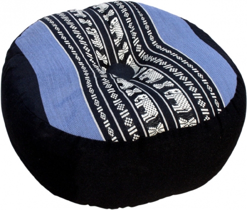 Meditation cushion yoga cushion, seat cushion, floor cushion, decorative cushion - blue/black - 18x30x30 cm Ø30 cm