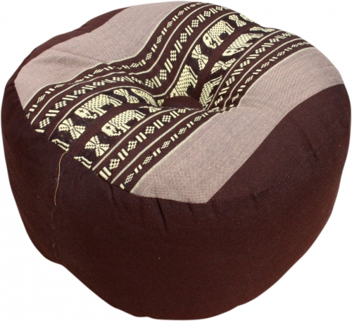 Meditation cushion yoga cushion, seat cushion, floor cushion, decorative cushion - brown/gray - 18x30x30 cm Ø30 cm