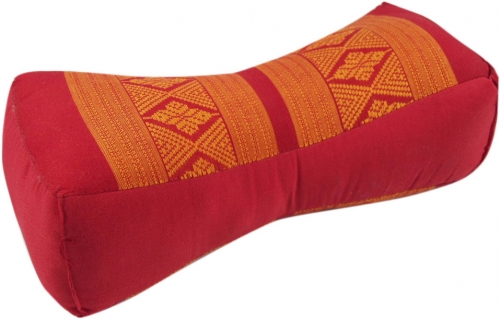 Neck cushion, neck support Thai cushion Kapok - red/orange - 11x14x32 cm 