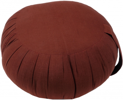 Round plain meditation cushion yoga cushion, seat cushion, floor cushion, decorative cushion - brown - 20x35x35 cm Ø35 cm