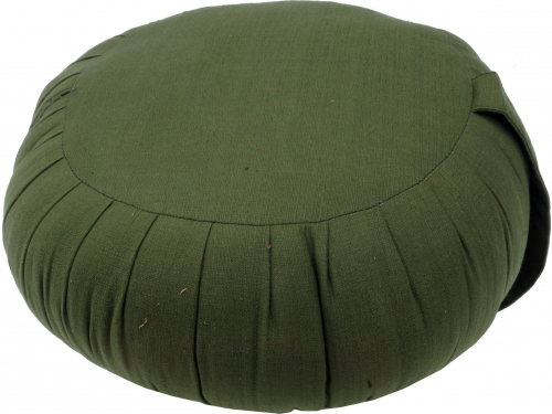 Round plain meditation cushion yoga cushion, seat cushion, floor cushion, decorative cushion - green - 20x35x35 cm Ø35 cm
