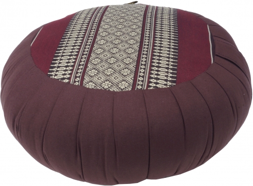 Round meditation cushion Yoga cushion, seat cushion, floor cushion, decorative cushion - brown/red - 20x35x35 cm Ø35 cm