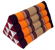 Triangle Thai cushion, triangle cushion, kapok - orange/brown