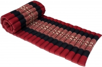 Rollbare Thaimatte mit Kapokfüllung schwarz-rot