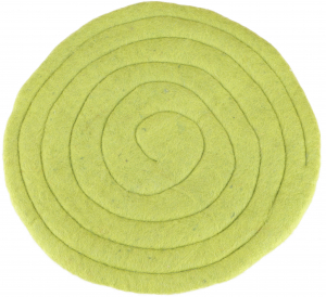 Felt chair cover, seat cushion, quilted seat cover - Lemon green - 1,5 cm Ø35 cm