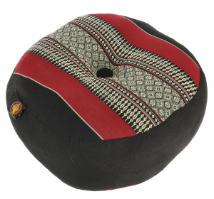 Meditation cushion yoga cushion, seat cushion, floor cushion, decorative cushion - red/black - 18x30x30 cm Ø30 cm