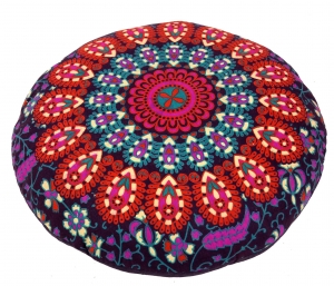 Flat Mandala Meditation Cushion, Yoga Cushion, Seat Cushion, Floor Cushion, Decorative Cushion - purple - 10 cm Ø40 cm
