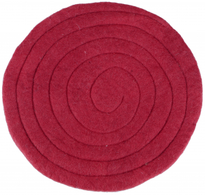 Felt chair cover, seat cushion, quilted seat cover - red - 1,5 cm Ø35 cm