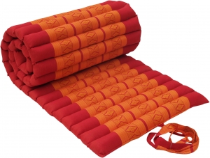 Rollable thai mat with kapok filling red-orange - 4x55x180 cm 