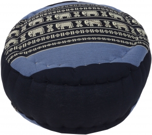Round meditation cushion Yoga cushion, seat cushion, floor cushion, decorative cushion - black/blue - 18x30x30 cm Ø30 cm