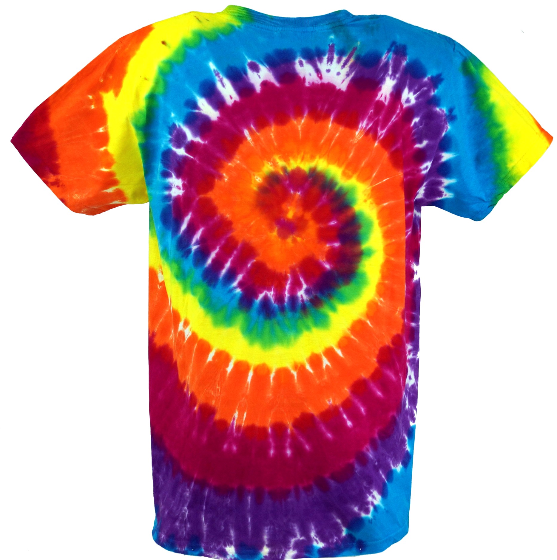 Rainbow Batik T-Shirt, Men Shortsleeve Tie Dye Shirt - Spiral 2