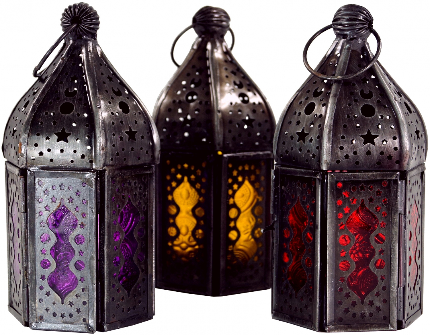 Orientalische Messing/Glas Laterne in marrokanischem Design Vintage Windlicht 